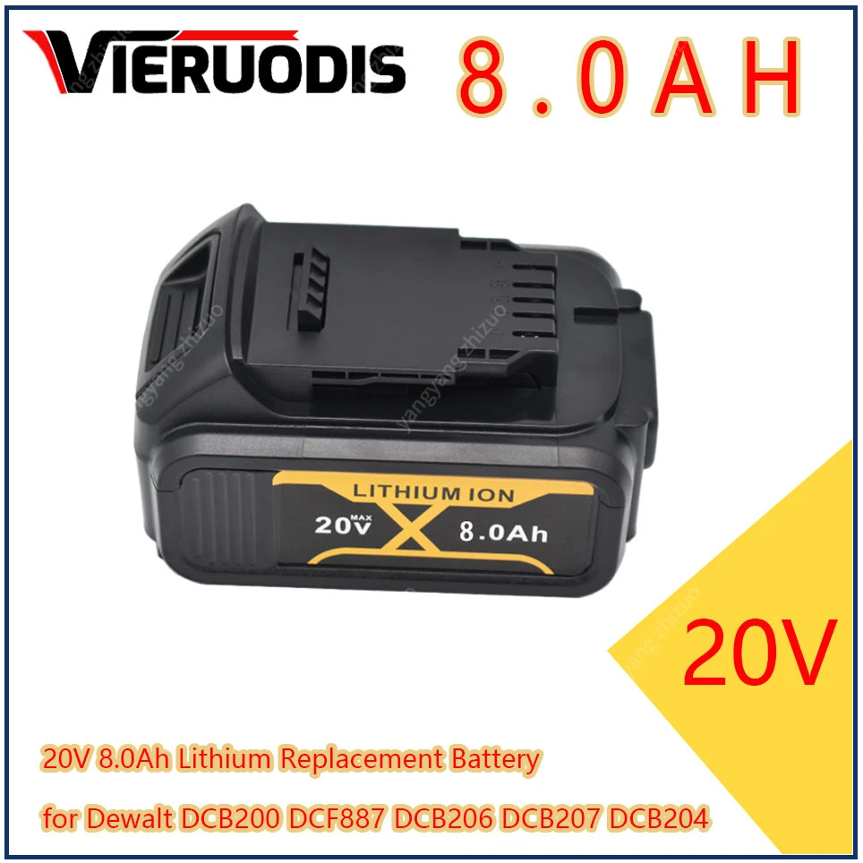 for DeWalt 20V 8.0Ah rechargeable power tool battery,suitablefor DCB205 DCB204 2DCB200 charger with LED lithium-ion battery
for DeWalt 20V 8.0Ah rechargeable power tool battery,suitablefor DCB205 DCB204 2DCB200 charger with LED lithium-ion battery