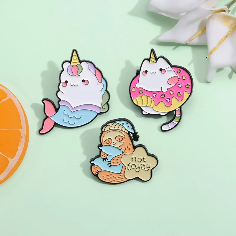Cartoon Stupid And Cute Unicorn Fish Tail Styled Brooch Sweet Cute Cat Diamond Donut Metal Enamel Emblem Pin Accessories Jewelry
Cartoon Stupid And Cute Unicorn Fish Tail Styled Brooch Sweet Cute Cat Diamond Donut Metal Enamel Emblem Pin Accessories Jewelry