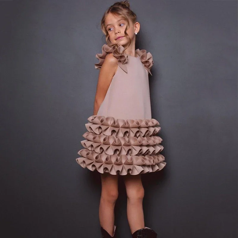 

Eid Princess One-piece Wedding Luxury Brithday Party Children Dress Kids Clothes for Young Girls Outfits Costumes Sukienka