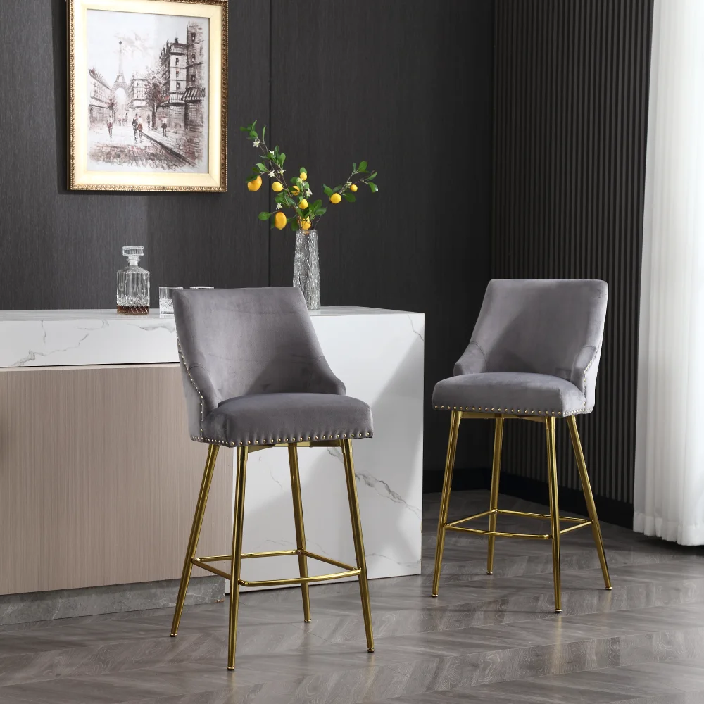 Hengming velvet high bar chair with gold zipper high back, suitable for bar area, dining area, leisure area and other oc
Hengming velvet high bar chair with gold zipper high back, suitable for bar area, dining area, leisure area and other oc