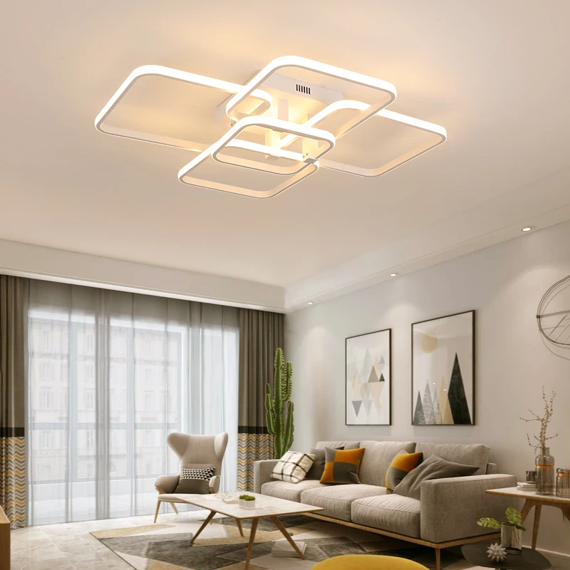 

TCY Rectangle Acrylic Aluminum Modern Led ceiling lights for living room bedroom White/Black Led Ceiling Lamp Fixtures AC85-265V