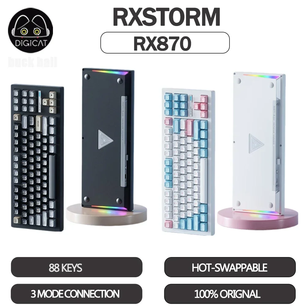RXSTORM RX870 Mechanical Keyboard 3 Mode USB/2.4G/Bluetooth Wireless Keyboards 88 Keys Customized Hot-Swap Gaming Keyboard Gifts
RXSTORM RX870 Mechanical Keyboard 3 Mode USB/2.4G/Bluetooth Wireless Keyboards 88 Keys Customized Hot-Swap Gaming Keyboard Gifts