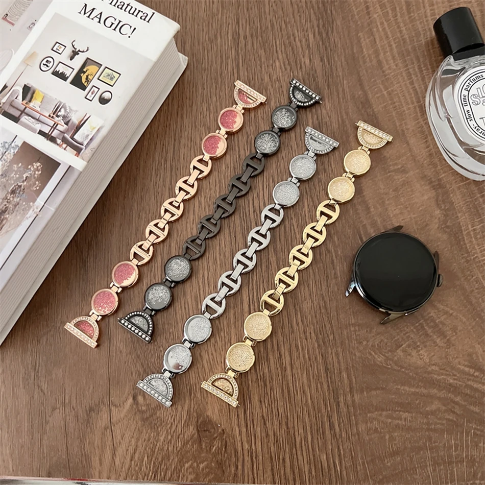 Watchband For Samsung Galaxy Watch 3 46mm 42mm Active 2 40 44 Gear S3 Strap 20MM 22MM Stainless Steel Glitter Quicksand Bracelet
Watchband For Samsung Galaxy Watch 3 46mm 42mm Active 2 40 44 Gear S3 Strap 20MM 22MM Stainless Steel Glitter Quicksand Bracelet
