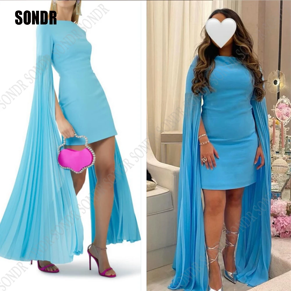 SONDR Elegant Blue O Neck Custom Evening Party Dresses Jacket Sleeves Women O Neck Prom Gowns Pleats Formal Bride Dress
SONDR Elegant Blue O Neck Custom Evening Party Dresses Jacket Sleeves Women O Neck Prom Gowns Pleats Formal Bride Dress