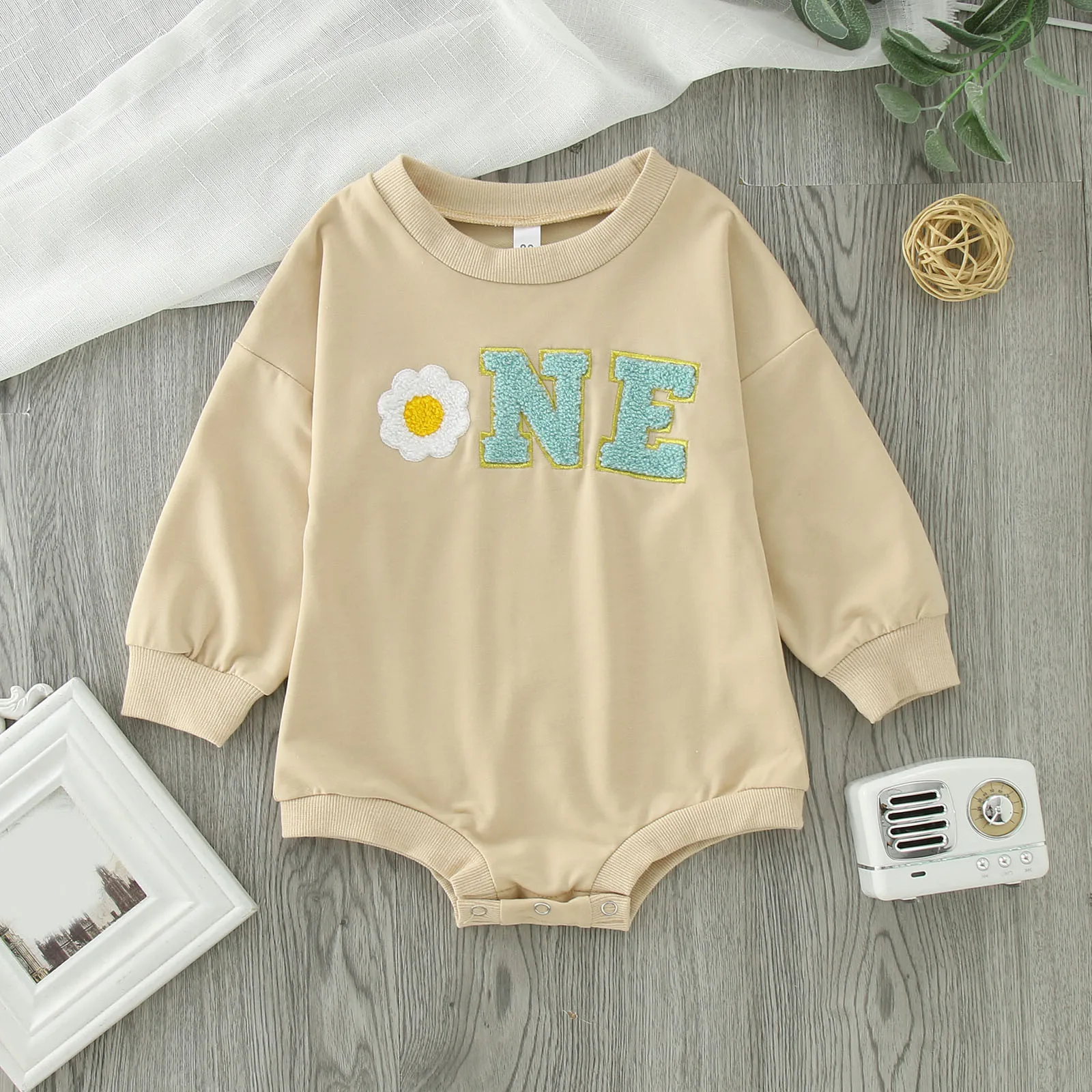 

Sister Matching 0-18M Infant Girl Lovely Sweatshirts Rompers Letter Embroidery Printed Long Sleeve Jumpsuits Newborn Playsuit