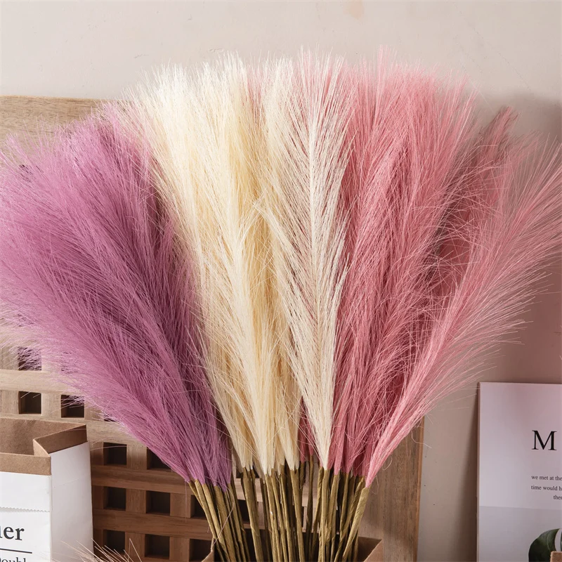

10Pcs Artificial Pampas Grass Bouquet For Home Wedding Decoration Party Room Decor Bedroom DIY Flower Wall Vase Fake Plant Reed