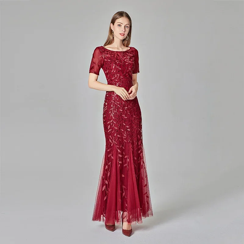 Women's Illusion Sparkly Sequin Embroidery Elegant Mermaid Evening Dress Mesh Round Neck Tunic Flower Prom Party Gown Maxi Dress
Women's Illusion Sparkly Sequin Embroidery Elegant Mermaid Evening Dress Mesh Round Neck Tunic Flower Prom Party Gown Maxi Dress