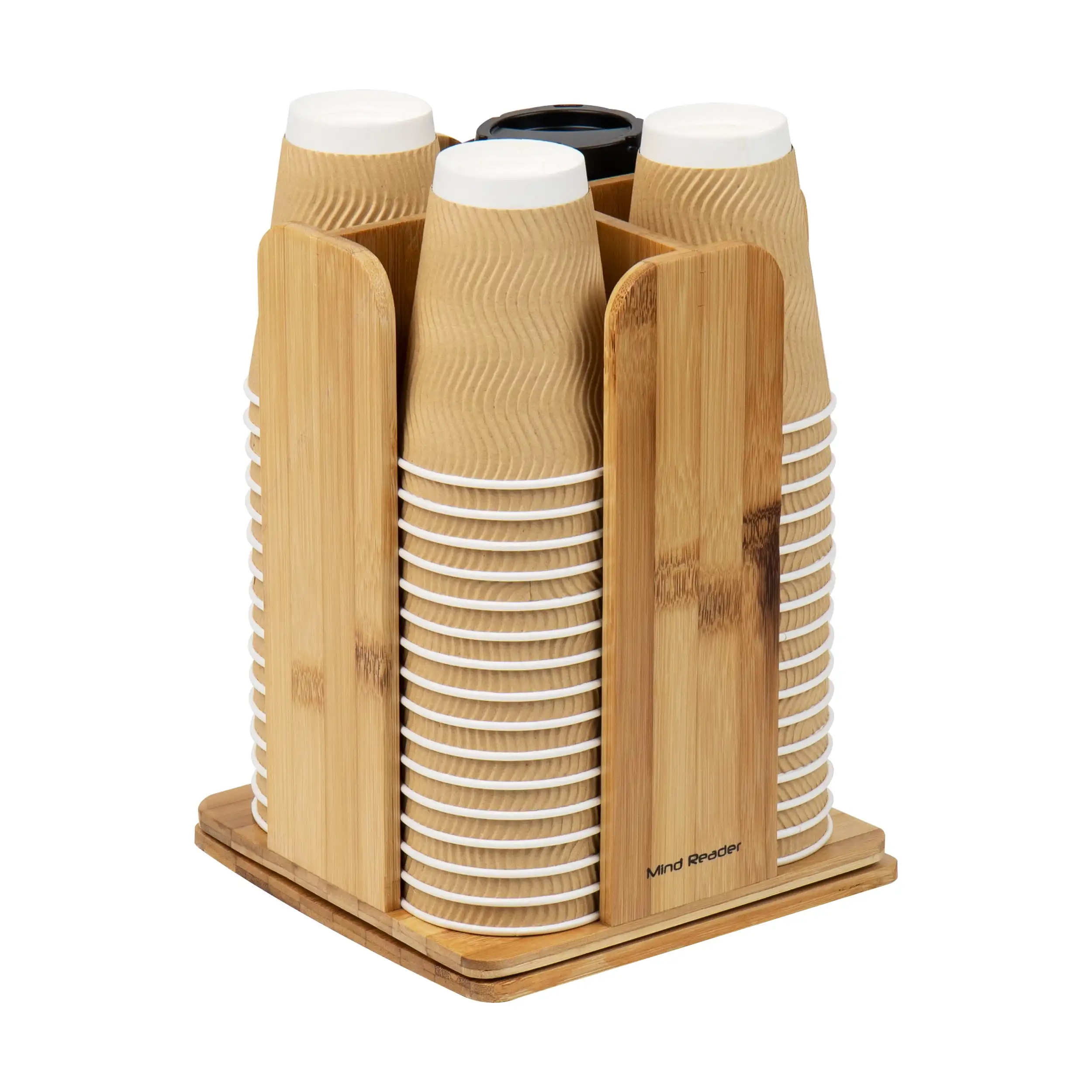 Mind Reader Cup and Lid Organizer Carousel, 4 Compartment, One Size, Brown Bamboo
Mind Reader Cup and Lid Organizer Carousel, 4 Compartment, One Size, Brown Bamboo