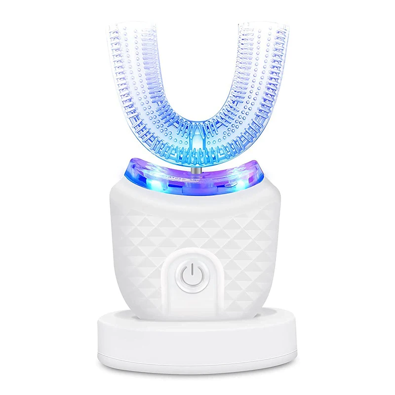 

Портативная ультразвуковая зубная щетка U-образной формы 360 градусов, щетка для чистки полости рта, Ультразвуковая электрическая зубная щетка