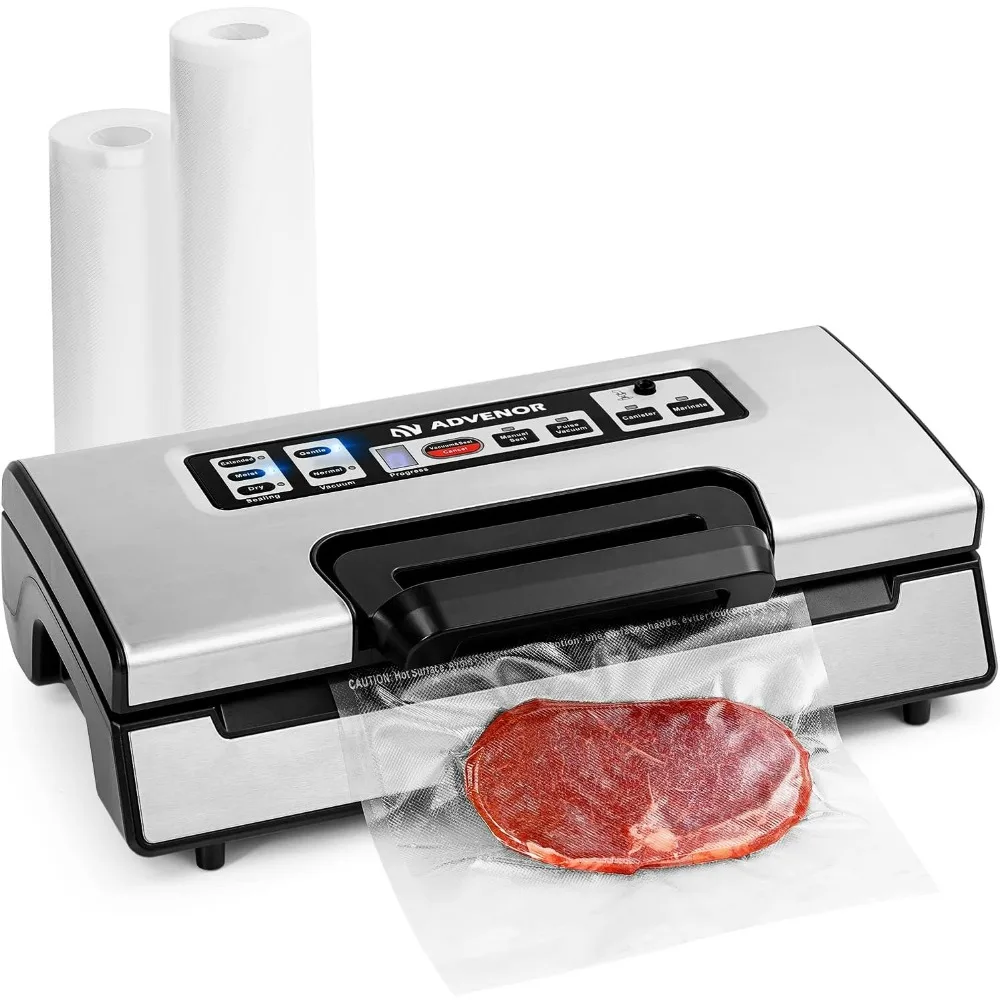 

Vacuum Sealer Pro Food Sealer with Built-in Cutter and Bag Storage Includes 2 Bag Rolls 8"x16'and 11"x16' Handle Lock Design