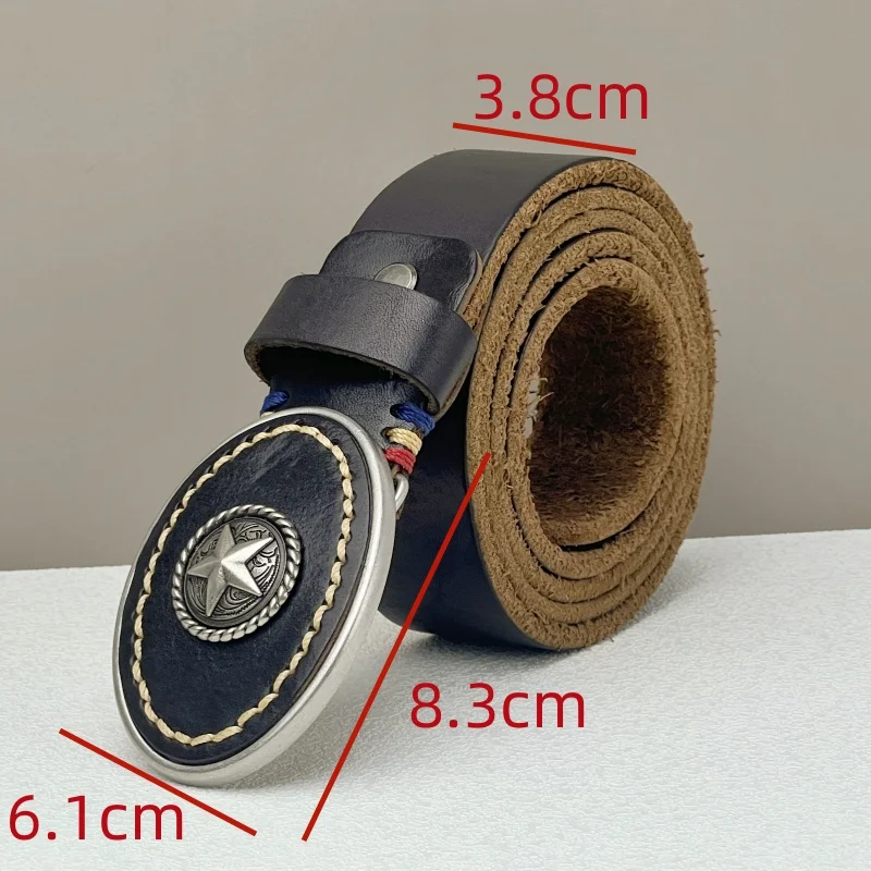 Men's Fashion Genuine Leather Belt Retro Belt Five pointed Star Smooth Buckle Men's Luxury Belt Jeans Belt
Men's Fashion Genuine Leather Belt Retro Belt Five pointed Star Smooth Buckle Men's Luxury Belt Jeans Belt