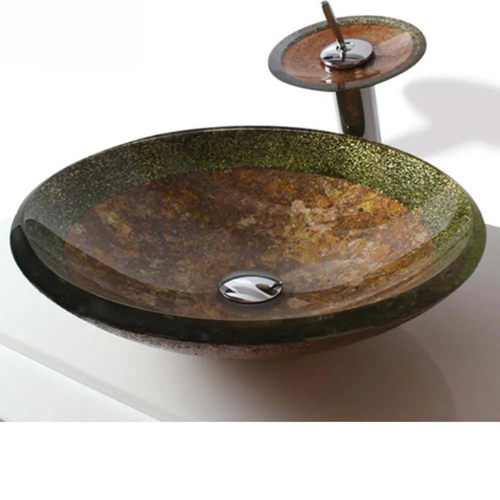 Bathroom Round Tempered Glass Sink Cloakroom Counter Hand Paint Top Washbasin BWY-0000
Bathroom Round Tempered Glass Sink Cloakroom Counter Hand Paint Top Washbasin BWY-0000