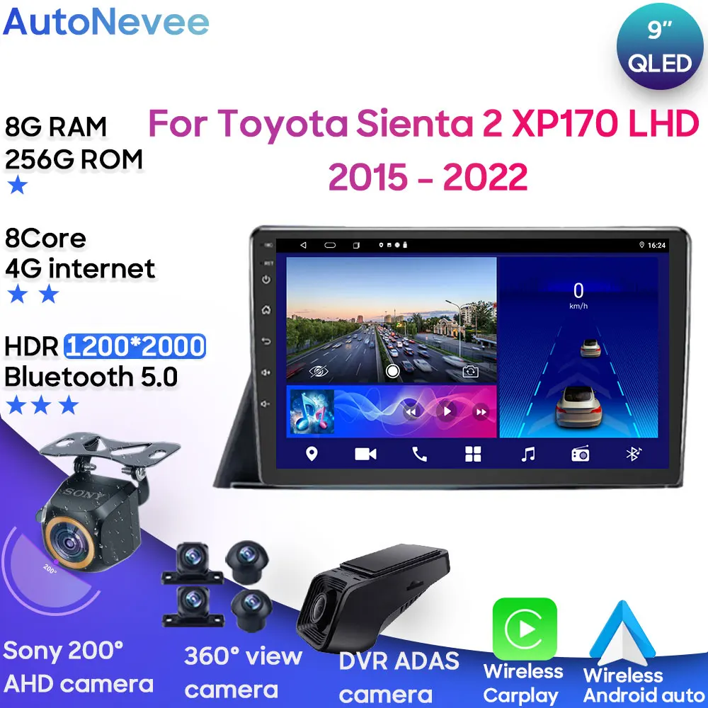 For Toyota Sienta 2 XP170 LHD 2015 - 2022 Android Car Stereo Multimedia Radio Unit Player GPS Wireless Carplay Android Auto 2din 
For Toyota Sienta 2 XP170 LHD 2015 - 2022 Android Car Stereo Multimedia Radio Unit Player GPS Wireless Carplay Android Auto 2din