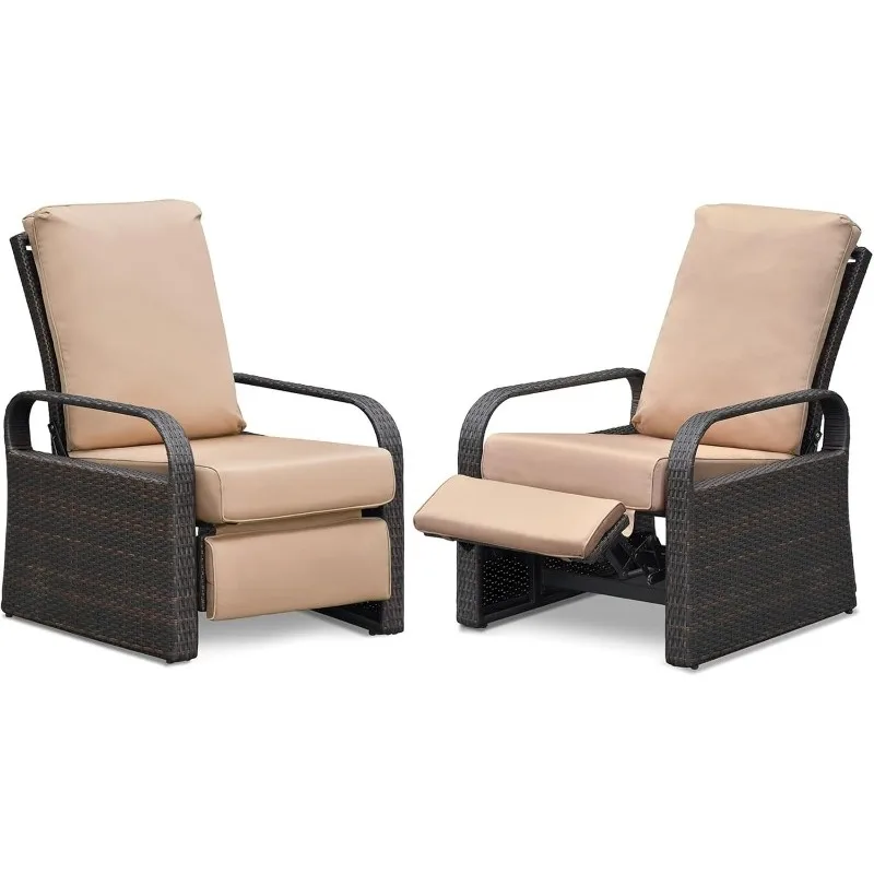 Outdoor Recliners Set of 2, All-Weather Adjustable Patio Wicker Recliner Lounge Chair with Comfortable Cushions
Outdoor Recliners Set of 2, All-Weather Adjustable Patio Wicker Recliner Lounge Chair with Comfortable Cushions