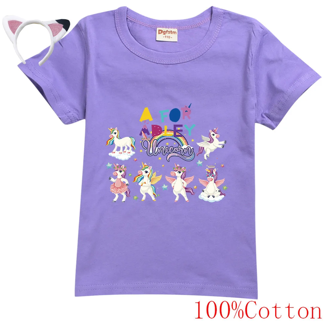 

2023 Summer Fashion A for Adley Clothes Kids Pure Cotton T Shirt Baby Girls T-Shirt Teenager Boys Tops Children Short Sleeve Tee