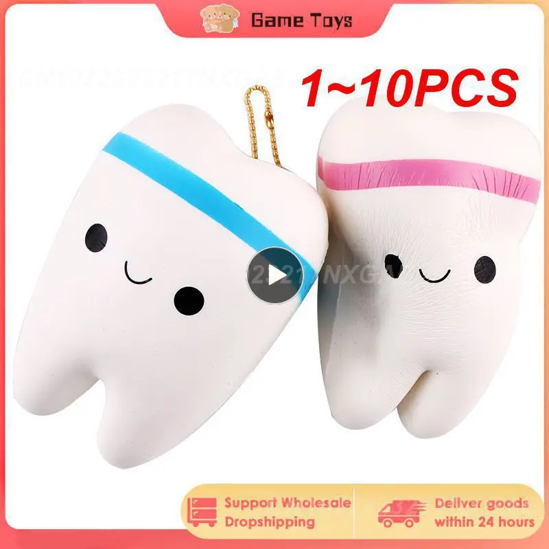 

1~10PCS Squish Squishy Rainbow Tooth Slow Rising Cartoon Antistress Soft Squeeze Bread Toy Kid Toys Gift Anti-stress