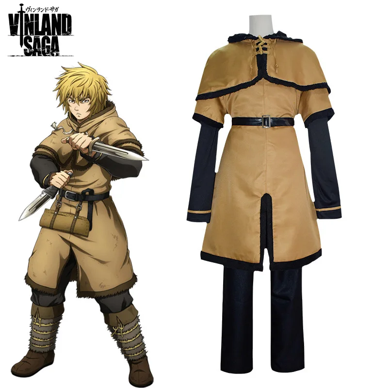 

Vinland Saga Thorfinn Karlsefni Cosplay Costume Shawl Coat Anime Role Play Uniform Accessories Christmas Halloween Full Set Man