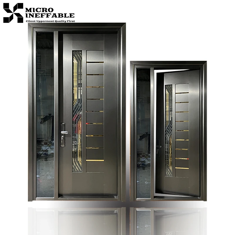

Residential High Grade Trade Price Stainless Steel Front Entry Exterior Main Pivot Door For House