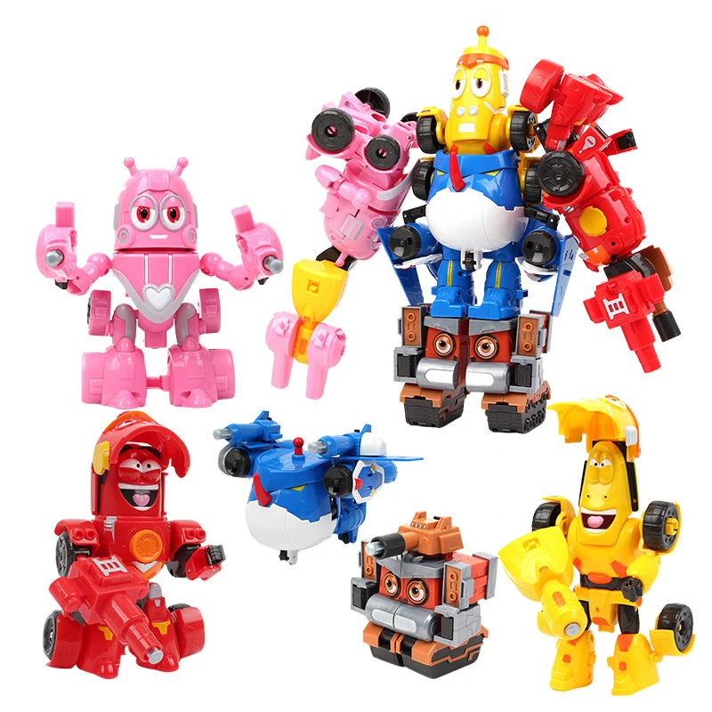 

Creative Funny Animal Larva Deformation Robot Combination Transformation Mech Warrior Figure Set Children Toys Birthday Gifts