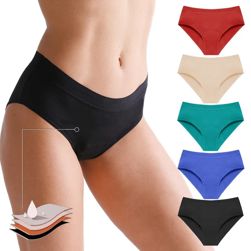 

Leak Proof Menstrual Panties Physiological Underpants Women Underwear Period Cotton Waterproof Briefs Plus Size Female Lingerie