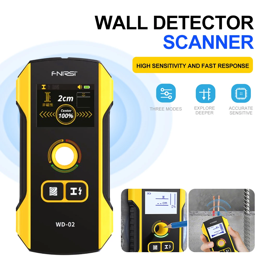 Industrial Metal Detectors WD-02 Metal Detector AC Cable Metal Pipes Rebar Multifunctional Wall Detector With Positioning Hole
Industrial Metal Detectors WD-02 Metal Detector AC Cable Metal Pipes Rebar Multifunctional Wall Detector With Positioning Hole