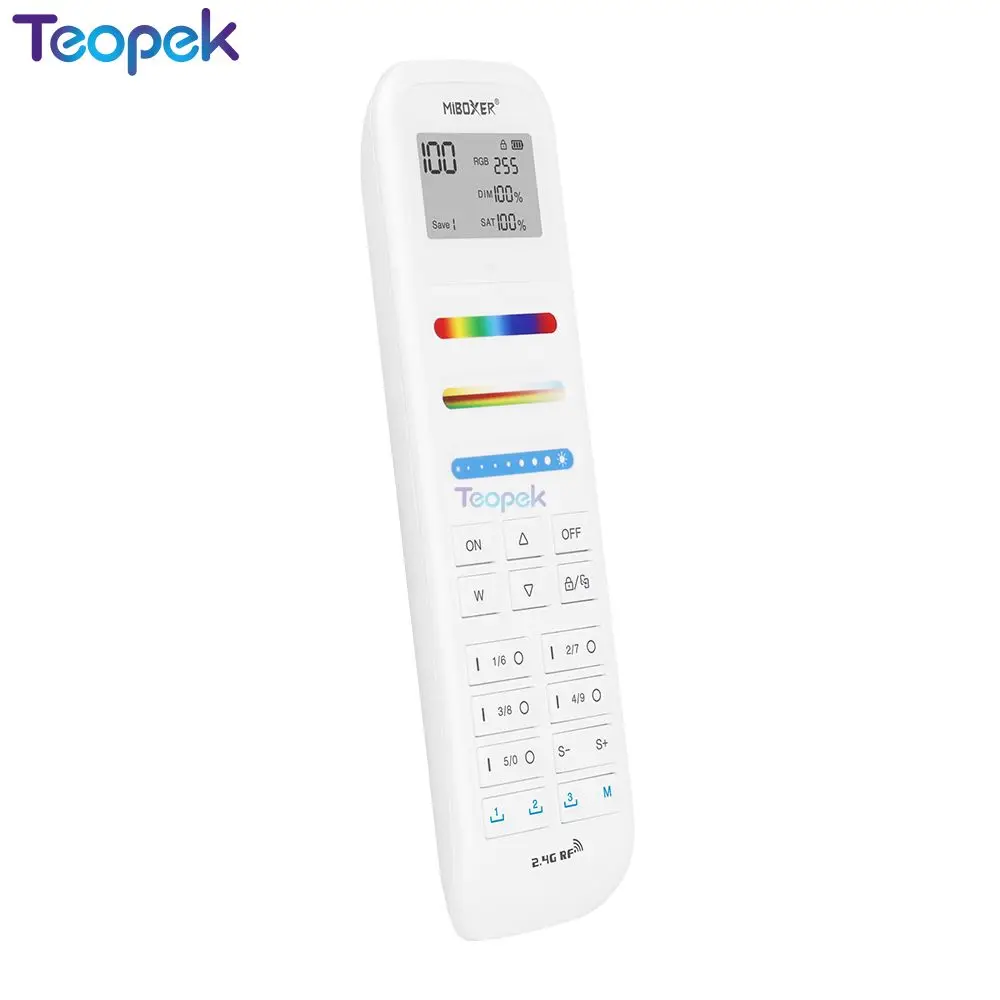 Пульт дистанционного управления Miboxer FUT100, 100 зоны, 2,4 ГГц, радиочастотный контроллер для светодиодных ламп Milight RGBCCT
Пульт дистанционного управления Miboxer FUT100, 100 зоны, 2,4 ГГц, радиочастотный контроллер для светодиодных ламп Milight RGBCCT