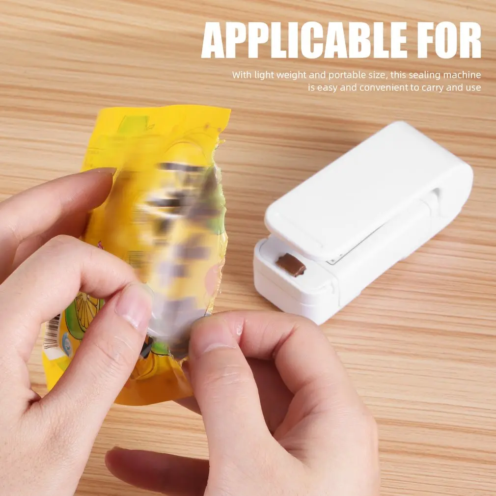 

Portable Bag Heat Sealer Plastic Package Storage Clip Mini Sealing Machine Handy Sticker Seal for Food Snack Kitchen Gadgets