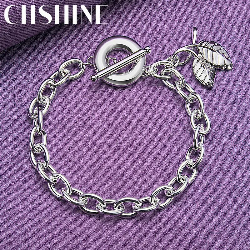 CHSHINE 925 Sterling Silver Double Leaf Bracelet For Women Wedding Party Fashion Charm Jewelry Free Shipping
CHSHINE 925 Sterling Silver Double Leaf Bracelet For Women Wedding Party Fashion Charm Jewelry Free Shipping