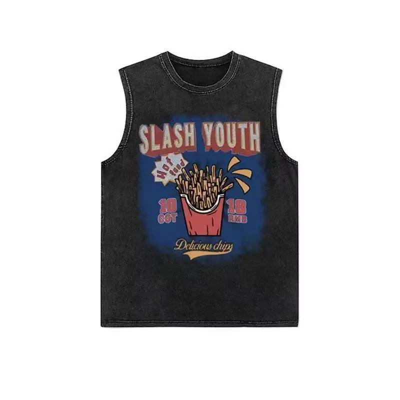 American pure cotton casual vest for outer wear hip-hop retro high street style trendy short-sleeved men's summer printed tops
American pure cotton casual vest for outer wear hip-hop retro high street style trendy short-sleeved men's summer printed tops