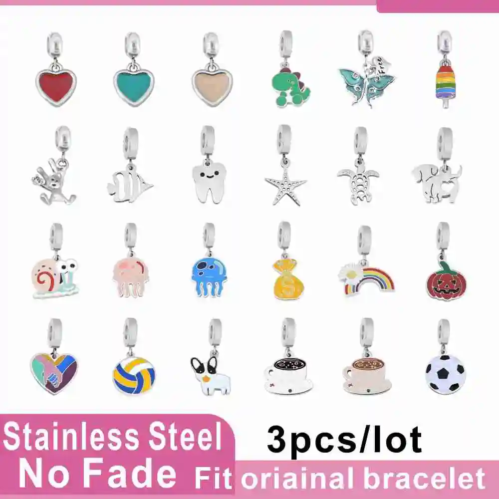 Fit Original Pandoraer Bracelet Metal enamel Beads Charms Stainless Steel Heart-shape Colorful Dangle Pendants Bangle Jewelry
Fit Original Pandoraer Bracelet Metal enamel Beads Charms Stainless Steel Heart-shape Colorful Dangle Pendants Bangle Jewelry
