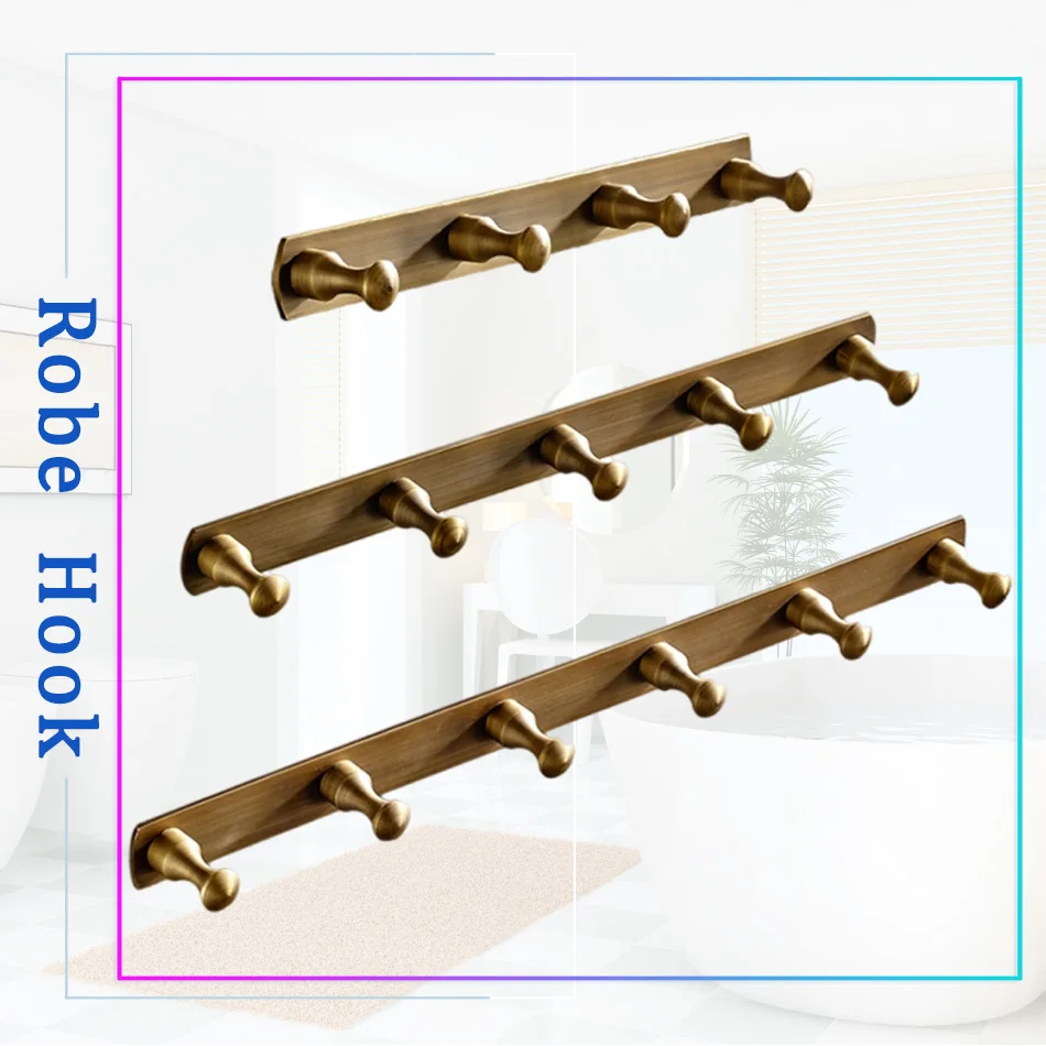 Bathroom Wall Hook Antique Bronze Brushed Black Creative Kitchen Storage Coat Towel Clothes Door Holder Hanger 4 5 6 Row Hooks
Bathroom Wall Hook Antique Bronze Brushed Black Creative Kitchen Storage Coat Towel Clothes Door Holder Hanger 4 5 6 Row Hooks