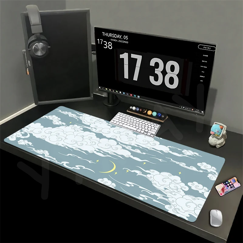 

Cloud Mouse Pads Gaming Mousepad Gamer Mouse Mat Keyboard Mats Natural Rubber Desk Pad Mousepads XXL 90x40cm For Computer