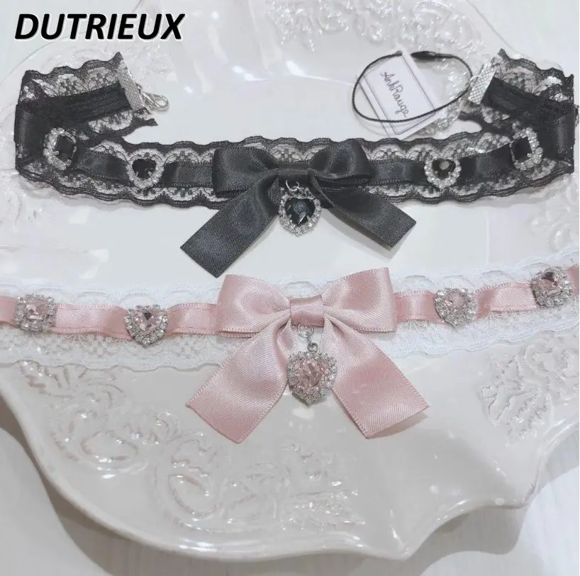 Japanese Style Sweet Cute Rhinestone Heart-Shaped Lace Necklace Choker Female Lolita Hair Accessories Girls Hair Clips for Women
Japanese Style Sweet Cute Rhinestone Heart-Shaped Lace Necklace Choker Female Lolita Hair Accessories Girls Hair Clips for Women