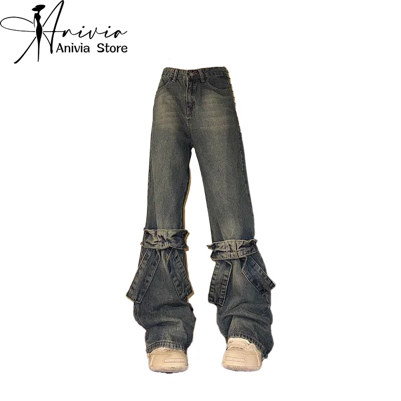 Women Blue Jeans Baggy Vintage 90 Aesthetic Cowboy Pants Harajuku Bow Wide Denim Trousers Y2k 2000s Trashy Oversize Clothes 2024
Women Blue Jeans Baggy Vintage 90 Aesthetic Cowboy Pants Harajuku Bow Wide Denim Trousers Y2k 2000s Trashy Oversize Clothes 2024