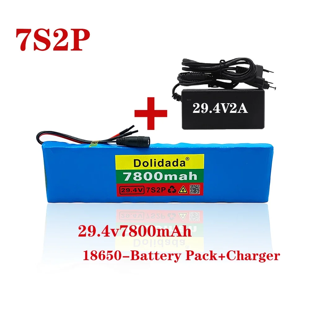 

NEW 7s2p battery pack 29.4V 7800mah Li ion battery with 20A balance BMS electric bicycle scooter with charger for sale