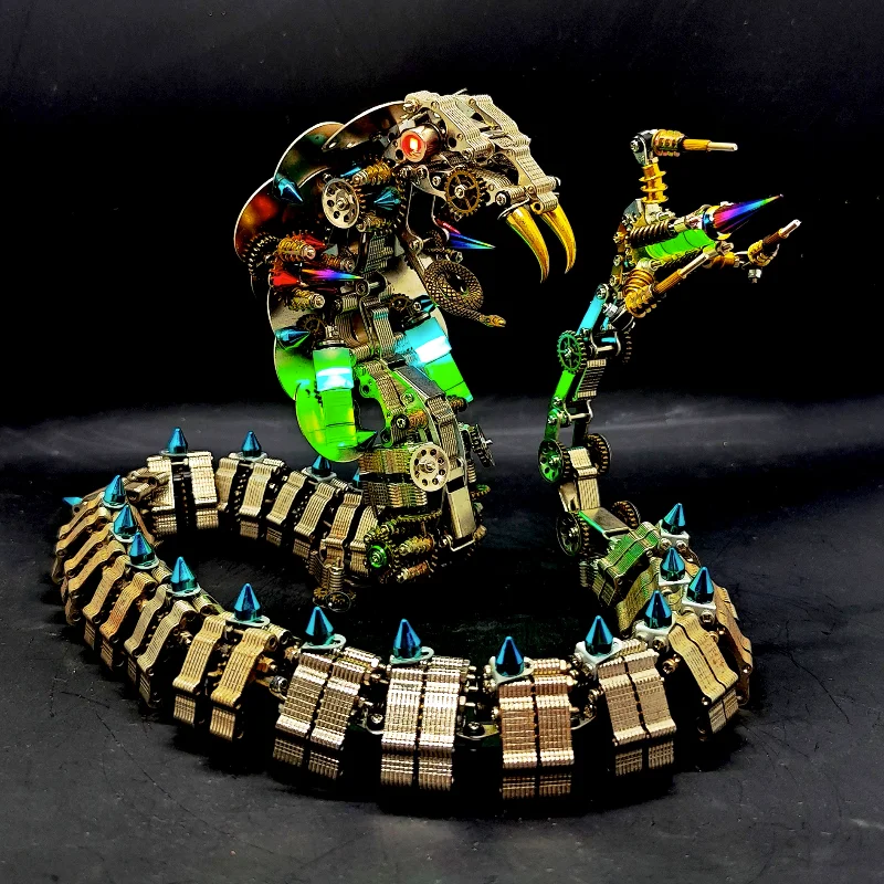 

1000pcs+ DIY king cobra snake Model Kit Precision Mechanical 3D Metal Rattlesnake Model Assemble Toy Adults Kids Gift Ornament