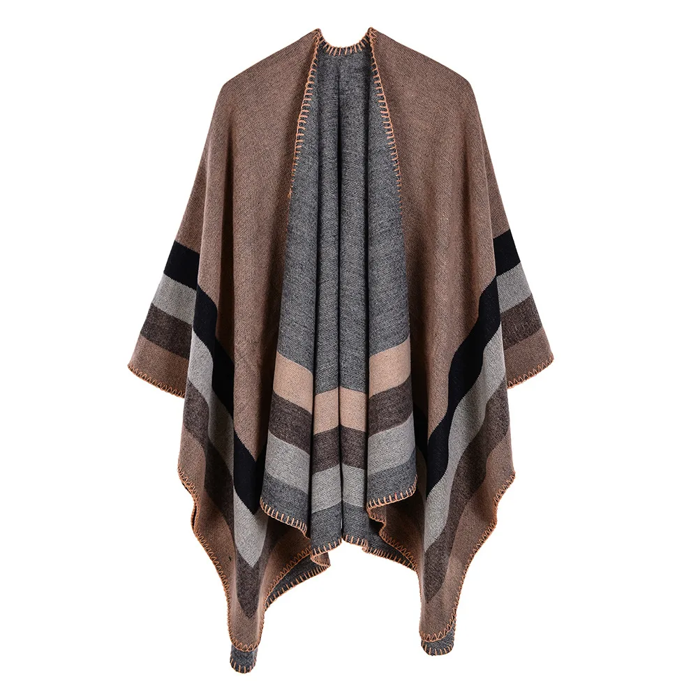 Autumn Winter Women's Imitation Cashmere Warm Air Conditioning Shawl Sunscreen Cloak Tourism Cloak Ponchos Capes Khaki
Autumn Winter Women's Imitation Cashmere Warm Air Conditioning Shawl Sunscreen Cloak Tourism Cloak Ponchos Capes Khaki