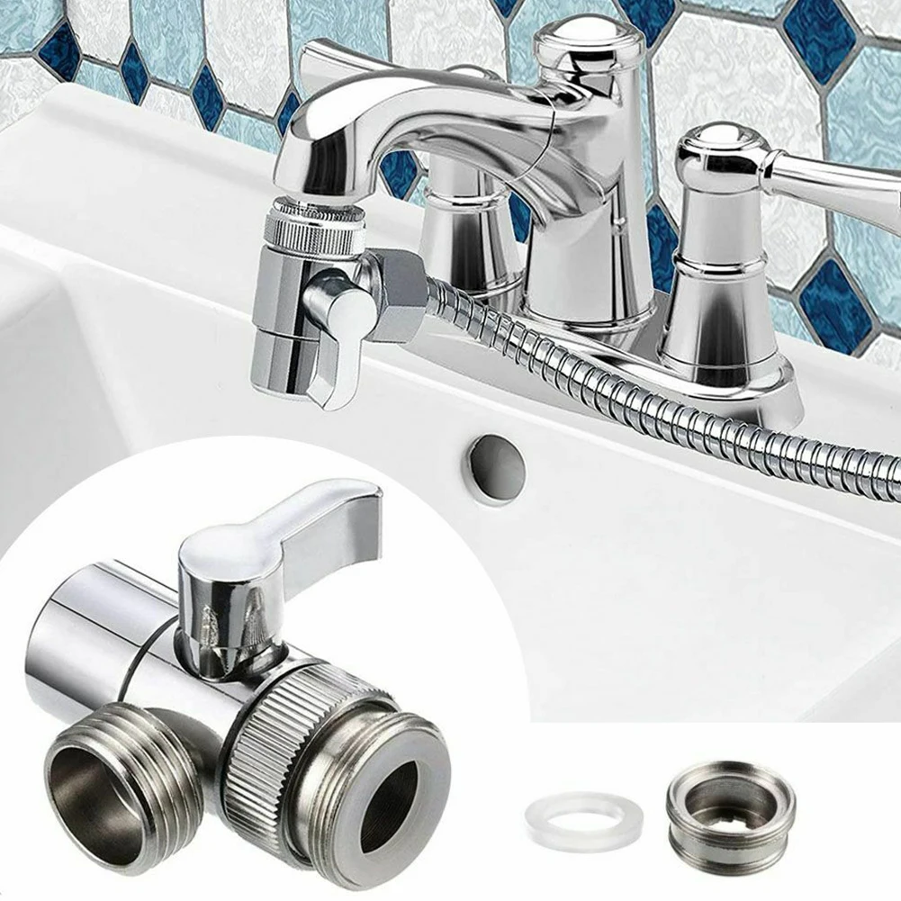 

1PCS M22 X M24 Faucet Valve Diverter Chrome 3-way Diverter Valve Water Tap Connector Sink Splitter Adapter Kitchen Accessories