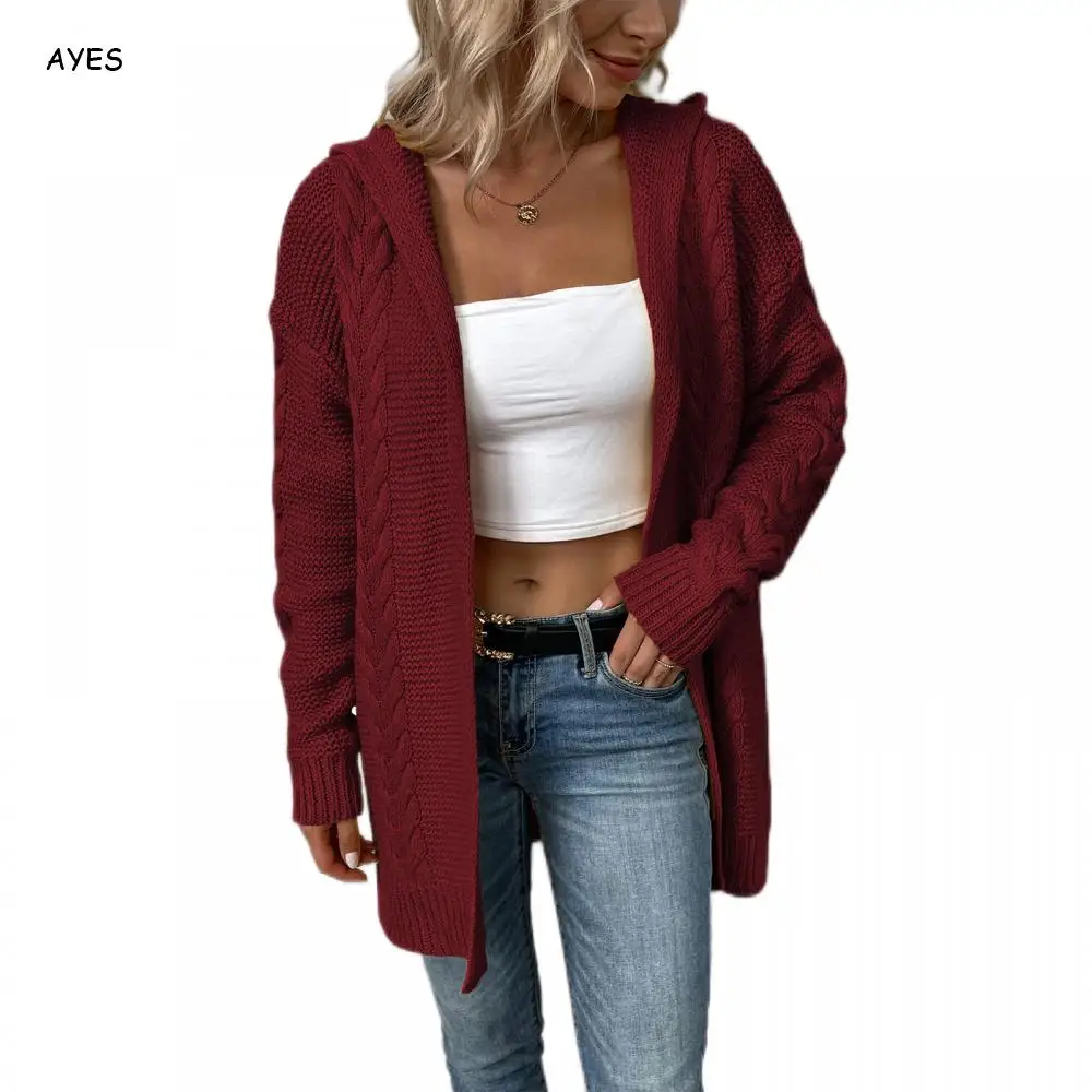 Mid-Length Knitted Cardigan Lantern Sleeve Sweater Coat Hooded Cardigan Woman Harajuku Knitted Coat Women Autumn And Winter 2022
Mid-Length Knitted Cardigan Lantern Sleeve Sweater Coat Hooded Cardigan Woman Harajuku Knitted Coat Women Autumn And Winter 2022