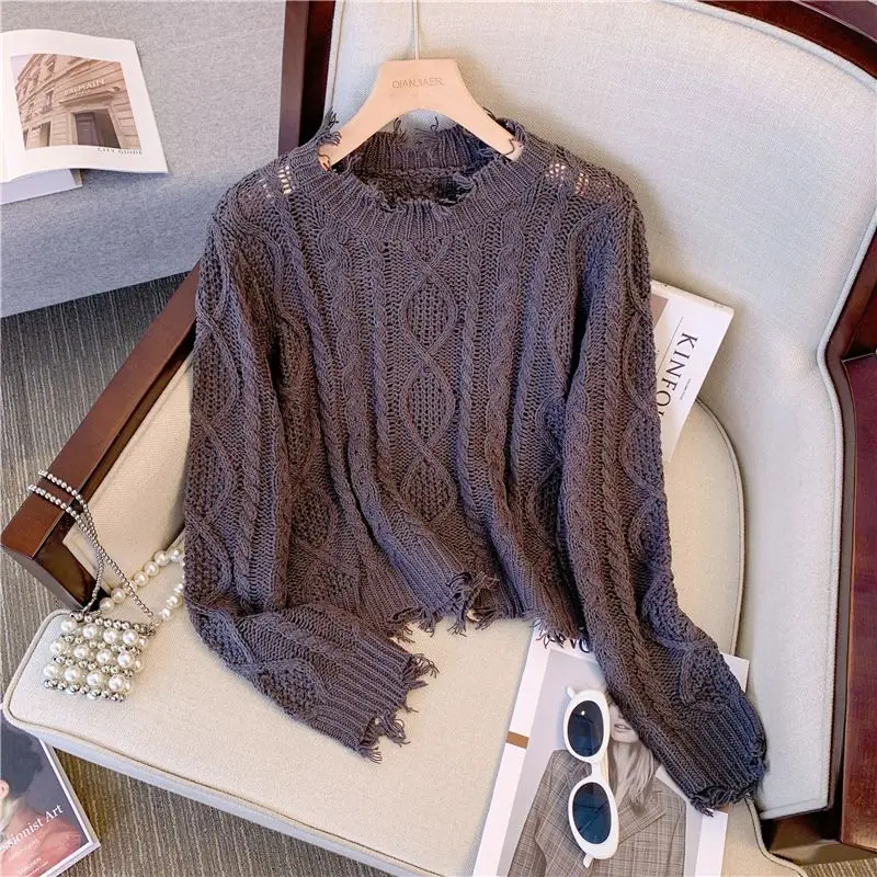 French retro short twist sweater women 2023 fall and winter new lazy style thickened knit sweater
French retro short twist sweater women 2023 fall and winter new lazy style thickened knit sweater