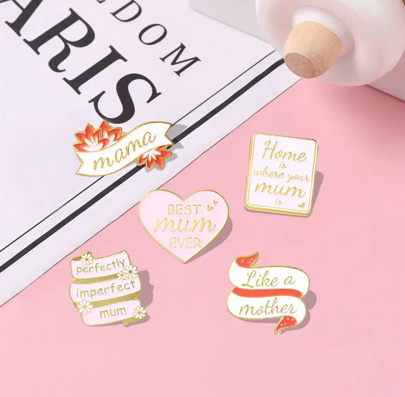 

Best Mama Enamel Pins Custom Perfect Mum Brooch Lapel Badge Bag Cartoon Pink Jewelry Mother's Day Birthday Gift