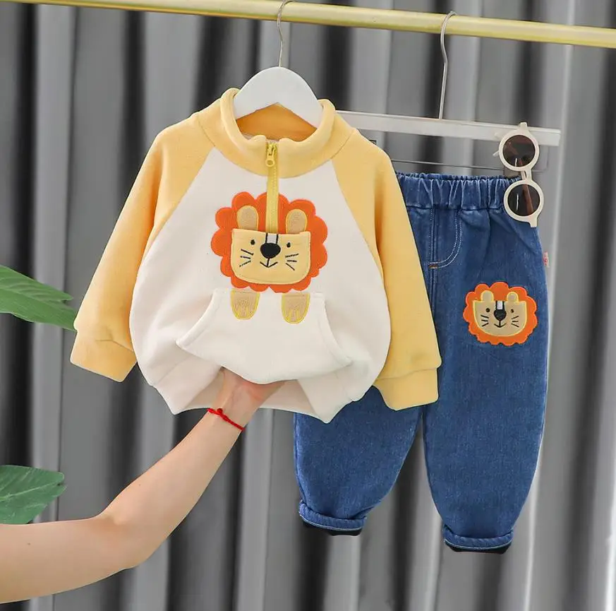 Toddler Clothes Set for Kids Baby Girl Fleece Zipper Double Pocket Animal Sweatshirt and Jeans Infant Winter Outfits Boys Suits
Toddler Clothes Set for Kids Baby Girl Fleece Zipper Double Pocket Animal Sweatshirt and Jeans Infant Winter Outfits Boys Suits