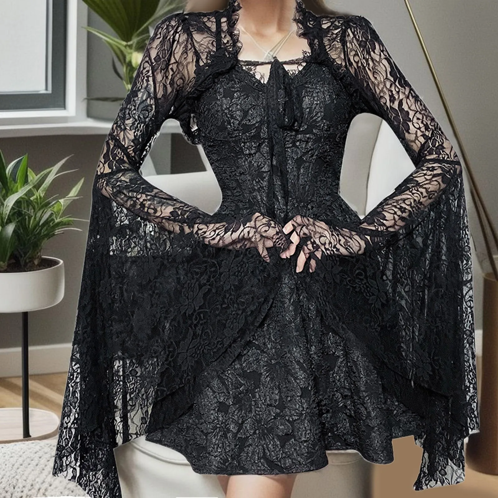 Gothic Summer Sexy Black Dress Smock Women Y2K Lolita Vintage Lace Long Sleeve Dress Smock Aesthetic Fashion Party Dress Smock
Gothic Summer Sexy Black Dress Smock Women Y2K Lolita Vintage Lace Long Sleeve Dress Smock Aesthetic Fashion Party Dress Smock