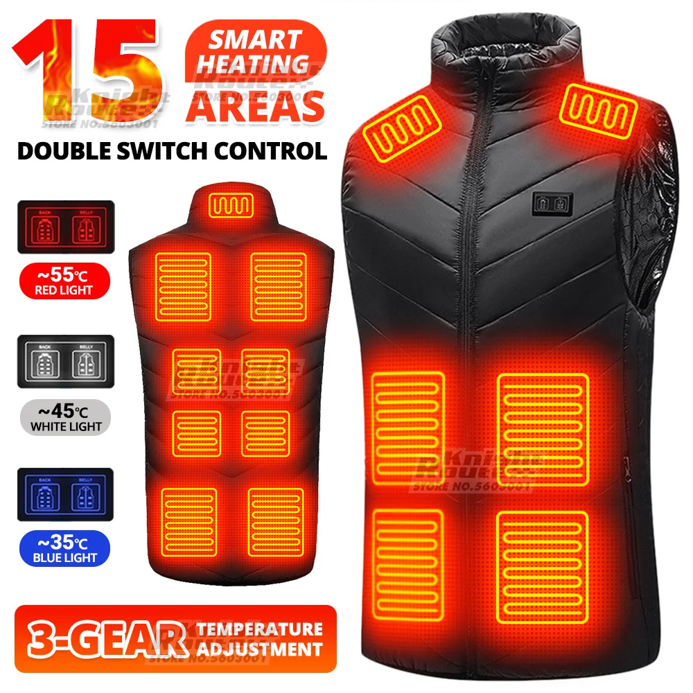 15 Areas Self Heated Vest Body Warmer APP Control Women Men Warm Heating Jacket Heated Vest Thermal Travel Clothing Winter
15 Areas Self Heated Vest Body Warmer APP Control Women Men Warm Heating Jacket Heated Vest Thermal Travel Clothing Winter