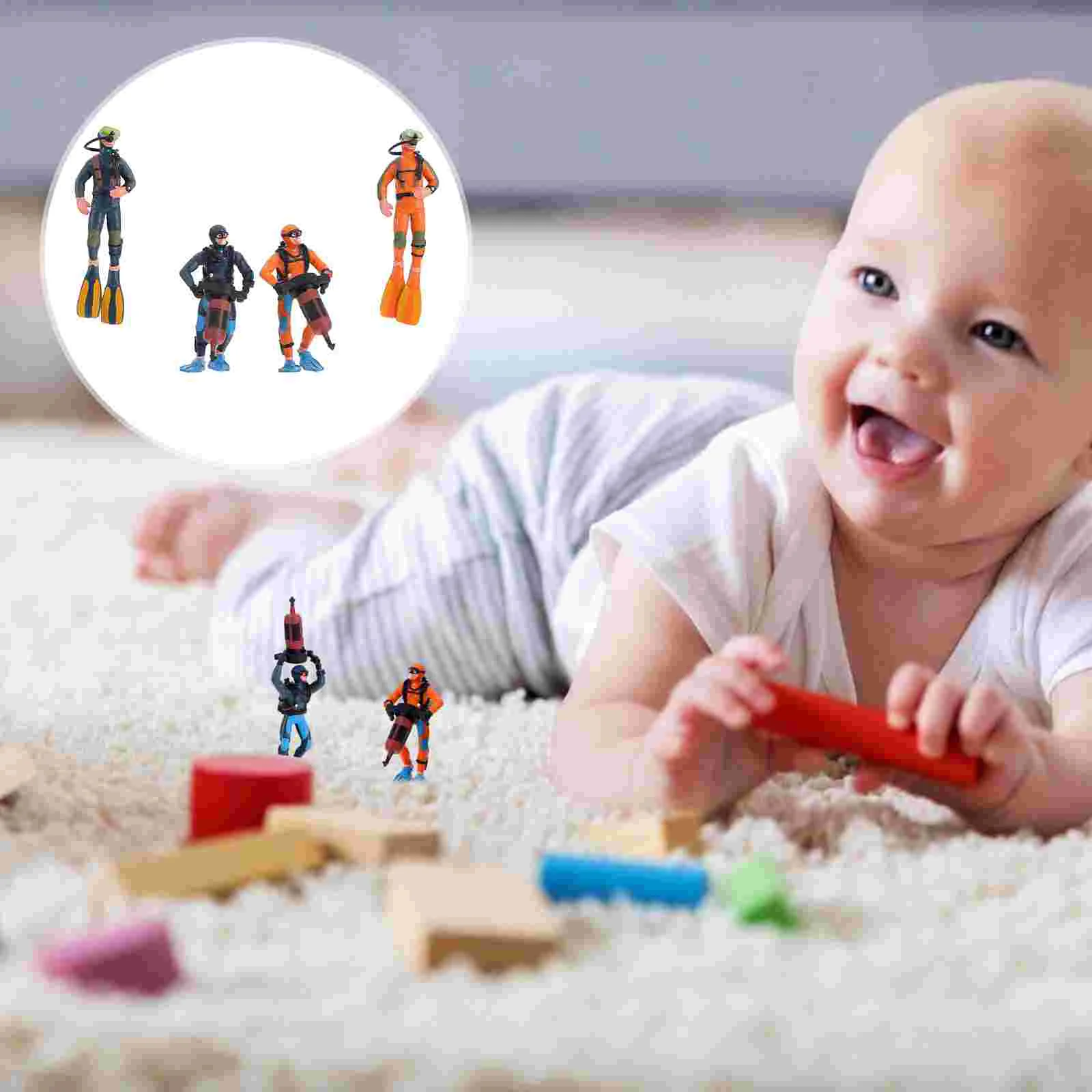 4pcs Scuba Diver Simulation Underwater Adventure Diver Action Playset Sand Table Miniature Ocean Scene Layout Prop for Children
4pcs Scuba Diver Simulation Underwater Adventure Diver Action Playset Sand Table Miniature Ocean Scene Layout Prop for Children