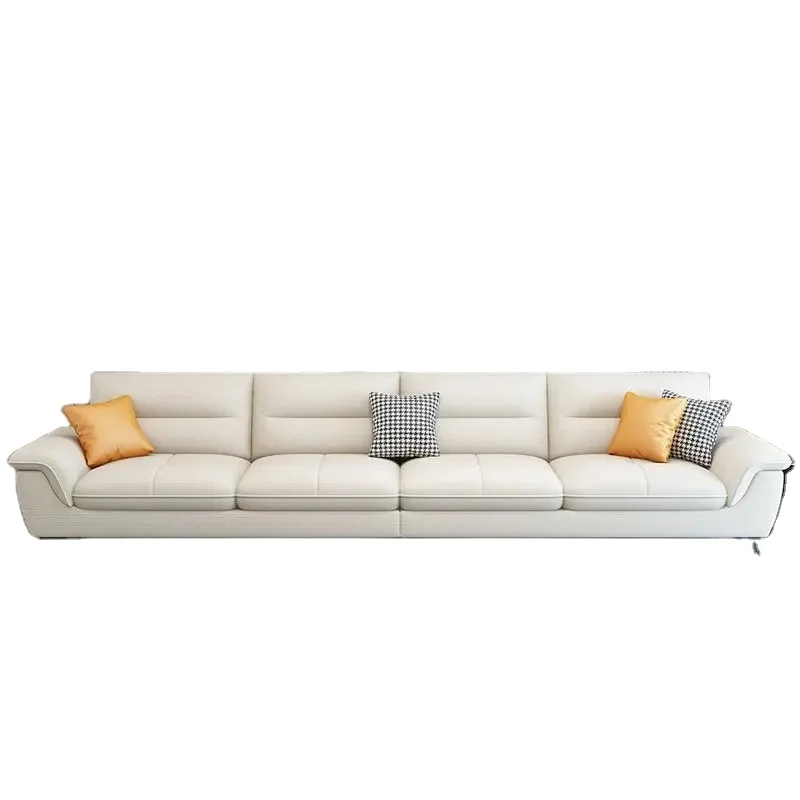 

Simple modern fabric sofa size living room Nordic Italian latex in-line technology cloth cat scratch leather sofa