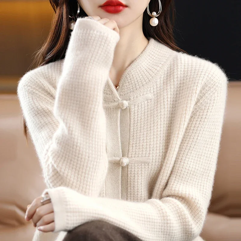 Cashmere Cardigan Women Autumn Winter New Vintage Button Half Turtleneck Sweater Jacket Loose Solid Color Wool Knit Top
Cashmere Cardigan Women Autumn Winter New Vintage Button Half Turtleneck Sweater Jacket Loose Solid Color Wool Knit Top