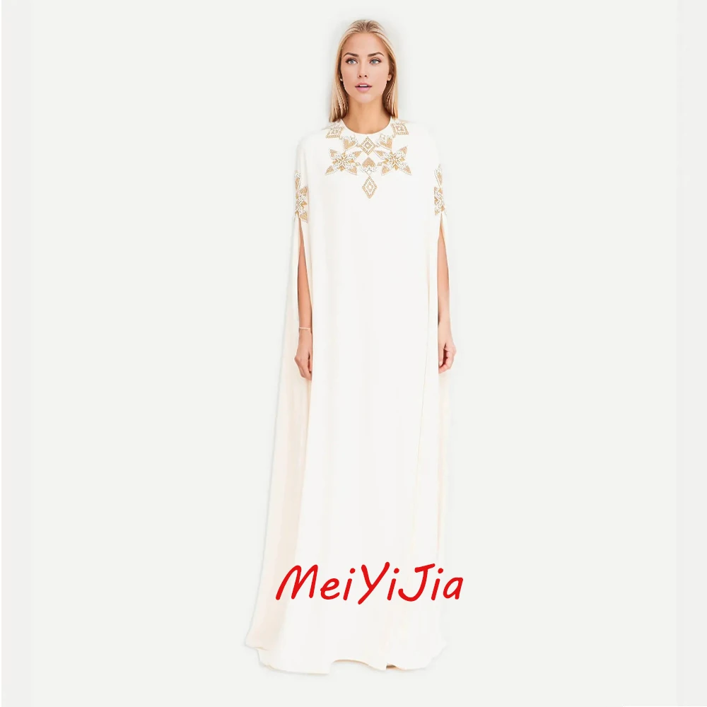 

Meiyijia вечернее платье, вышитое бисером, креп, простой расширяющийся книзу вырез, Саудовская Аравия, сексуальные вечерние Клубные наряды на день рождения, лето 2024