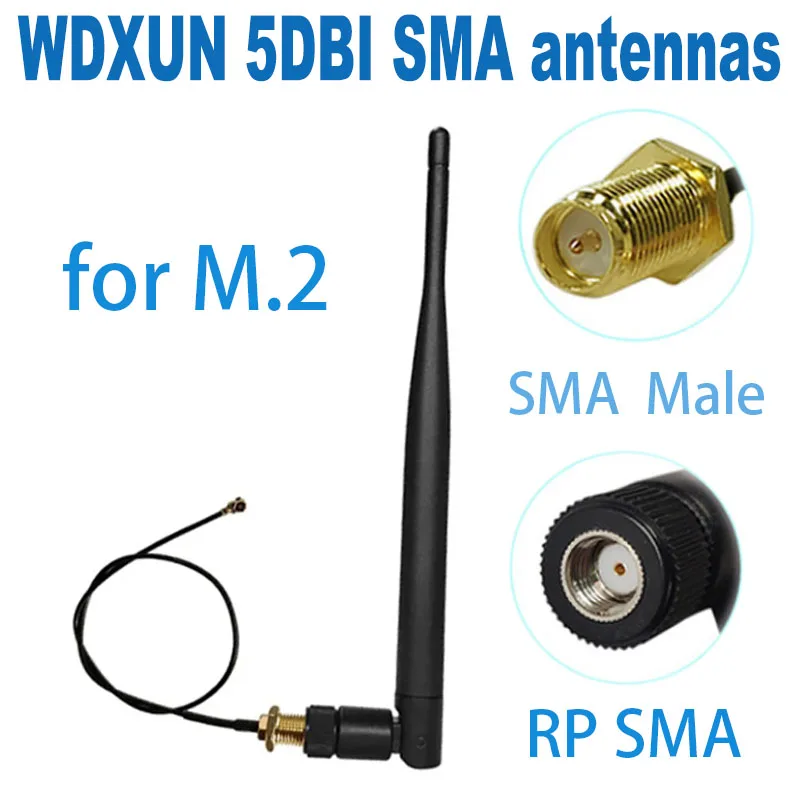 

2.4GHz antenna 5dbi RP SMA male connector 2.4G wiFi antenna RP SMA 2.4G 5DB wiFi antenna+15CM SMA female connector to IPX 1.13 c