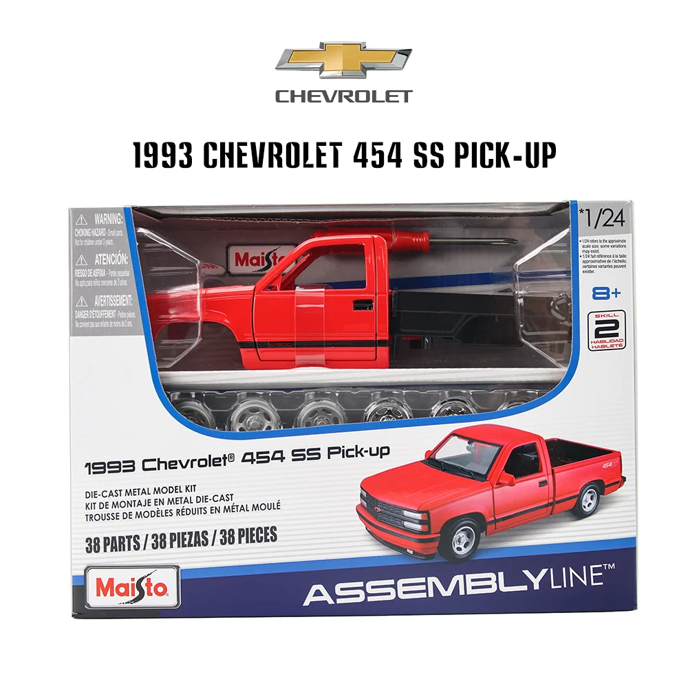 

Maisto 1:24 1993 Chevrolet 454 SS Pick-up assembled DIY die-casting model car collection Gift collection toy tools